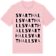 Pink Cotton t-shirt med Svarthall ordlek t-shirt