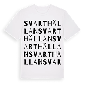 Svarthällan ordlek t-shirt – ekologisk bomull t-shirt från Pinshirt