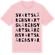 Pink Cotton t-shirt med Svartskären ordlek t-shirt