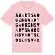 Pink Cotton t-shirt med Svartskogen ordlek t-shirt