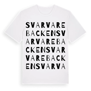 Svarvarebacken ordlek t-shirt – ekologisk bomull t-shirt från Pinshirt