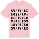 Pink Cotton t-shirt med Svarvarebo ordlek t-shirt