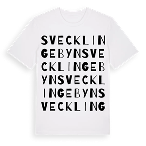 Svecklingebyn ordlek t-shirt – ekologisk bomull t-shirt från Pinshirt