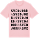 Pink Cotton t-shirt med Svedjorna ordlek t-shirt