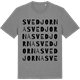 Mid Heather Gray t-shirt med Svedjorna ordlek t-shirt