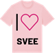 Pink Cotton t-shirt med Jag älskar Svee t-shirt stort tryck