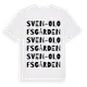 White t-shirt med Sven-Olofsgården ordlek t-shirt