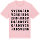 Pink Cotton t-shirt med Svengård ordlek t-shirt