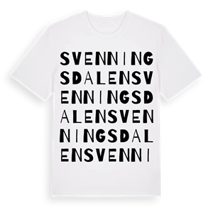 Svenningsdalen ordlek t-shirt – ekologisk bomull t-shirt från Pinshirt