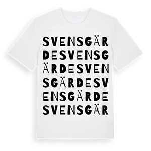 Svensgärde ordlek t-shirt – ekologisk bomull t-shirt från Pinshirt
