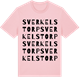 Pink Cotton t-shirt med Sverkelstorp ordlek t-shirt