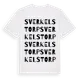 White t-shirt med Sverkelstorp ordlek t-shirt