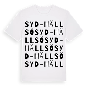 Syd-Hällsö ordlek t-shirt – ekologisk bomull t-shirt från Pinshirt