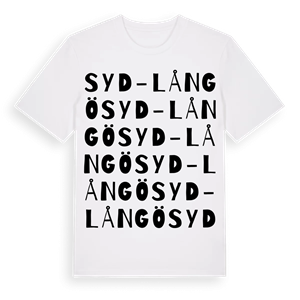 Syd-Långö ordlek t-shirt – ekologisk bomull t-shirt från Pinshirt