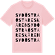 Pink Cotton t-shirt med Sydöstra Östareskären ordlek t-shirt