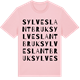 Pink Cotton t-shirt med Sylves lantbruk ordlek t-shirt