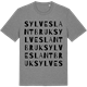 Mid Heather Gray t-shirt med Sylves lantbruk ordlek t-shirt