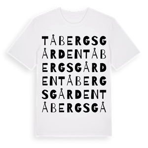 Tåbergsgården ordlek t-shirt – ekologisk bomull t-shirt från Pinshirt