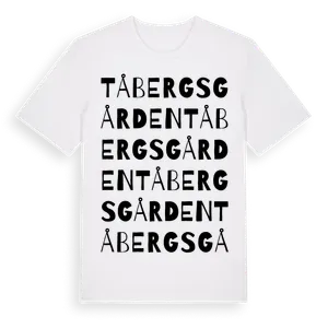 Tåbergsgården ordlek t-shirt – ekologisk bomull t-shirt från Pinshirt