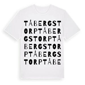 Tåbergstorp ordlek t-shirt – ekologisk bomull t-shirt från Pinshirt