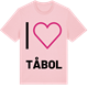 Pink Cotton t-shirt med Jag älskar Tåbol t-shirt stort tryck