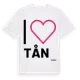 White t-shirt med Jag älskar Tån t-shirt stort tryck