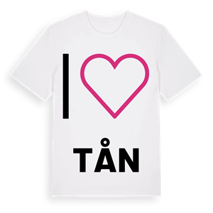 Jag älskar Tån t-shirt stort tryck – ekologisk bomull t-shirt från Pinshirt