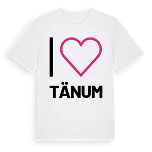Jag älskar Tänum t-shirt stort tryck – ekologisk bomull t-shirt från Pinshirt