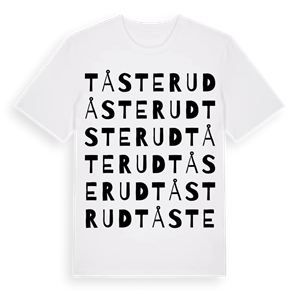 Tåsterud ordlek t-shirt – ekologisk bomull t-shirt från Pinshirt