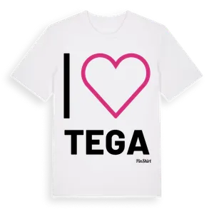 Jag älskar Tega t-shirt stort tryck – ekologisk bomull t-shirt från Pinshirt