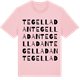 Pink Cotton t-shirt med Tegelladan ordlek t-shirt