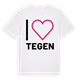 White t-shirt med Jag älskar Tegen t-shirt stort tryck