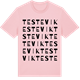 Pink Cotton t-shirt med Testevik ordlek t-shirt