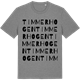Mid Heather Gray t-shirt med Timmerhogen ordlek t-shirt