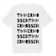 White t-shirt med Timmermossen ordlek t-shirt