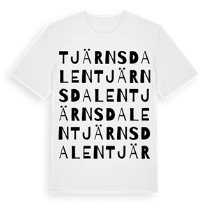 Tjärnsdalen ordlek t-shirt – ekologisk bomull t-shirt från Pinshirt