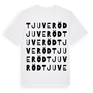 Tjuveröd ordlek t-shirt – ekologisk bomull t-shirt från Pinshirt