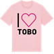 Pink Cotton t-shirt med Jag älskar Tobo t-shirt stort tryck