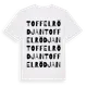 White t-shirt med Toffelrödjan ordlek t-shirt