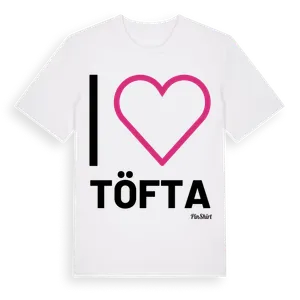 Jag älskar Töfta t-shirt stort tryck – ekologisk bomull t-shirt från Pinshirt
