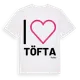White t-shirt med Jag älskar Töfta t-shirt stort tryck