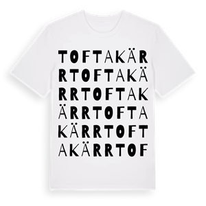 Toftakärr ordlek t-shirt – ekologisk bomull t-shirt från Pinshirt