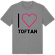 Mid Heather Gray t-shirt med Jag älskar Toftan t-shirt stort tryck