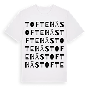 Toftenäs ordlek t-shirt – ekologisk bomull t-shirt från Pinshirt