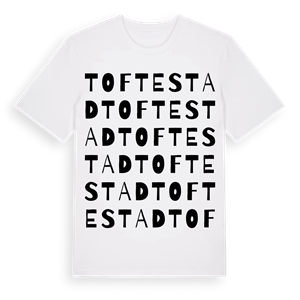 Toftestad ordlek t-shirt – ekologisk bomull t-shirt från Pinshirt