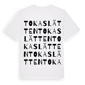 Tokaslätten ordlek t-shirt – ekologisk bomull t-shirt från Pinshirt