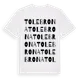 White t-shirt med Tolebrona ordlek t-shirt