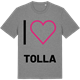 Mid Heather Gray t-shirt med Jag älskar Tolla t-shirt stort tryck