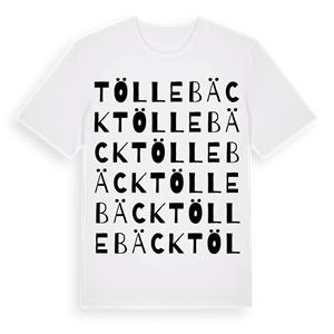 Töllebäck ordlek t-shirt – ekologisk bomull t-shirt från Pinshirt