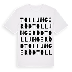 Tollungeröd ordlek t-shirt – ekologisk bomull t-shirt från Pinshirt